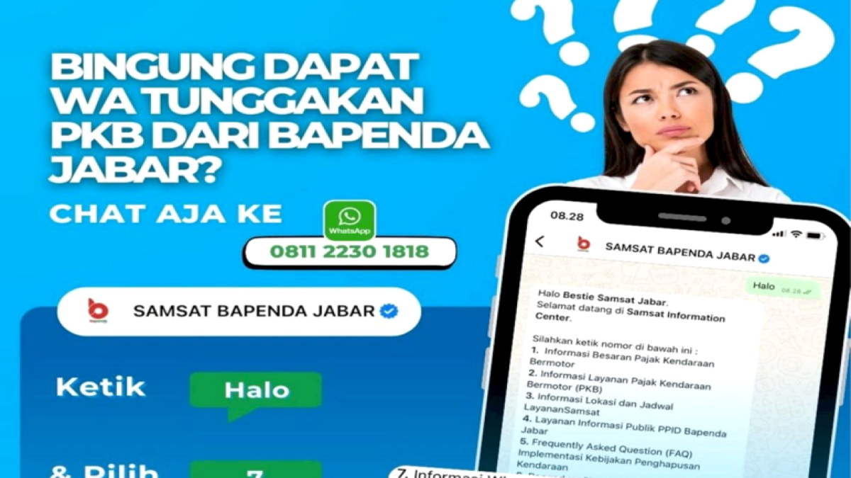 Bingung Dapat WA Tunggakan PKB dari Bapenda Jabar? Chat Saja ke 0811 2230 1818