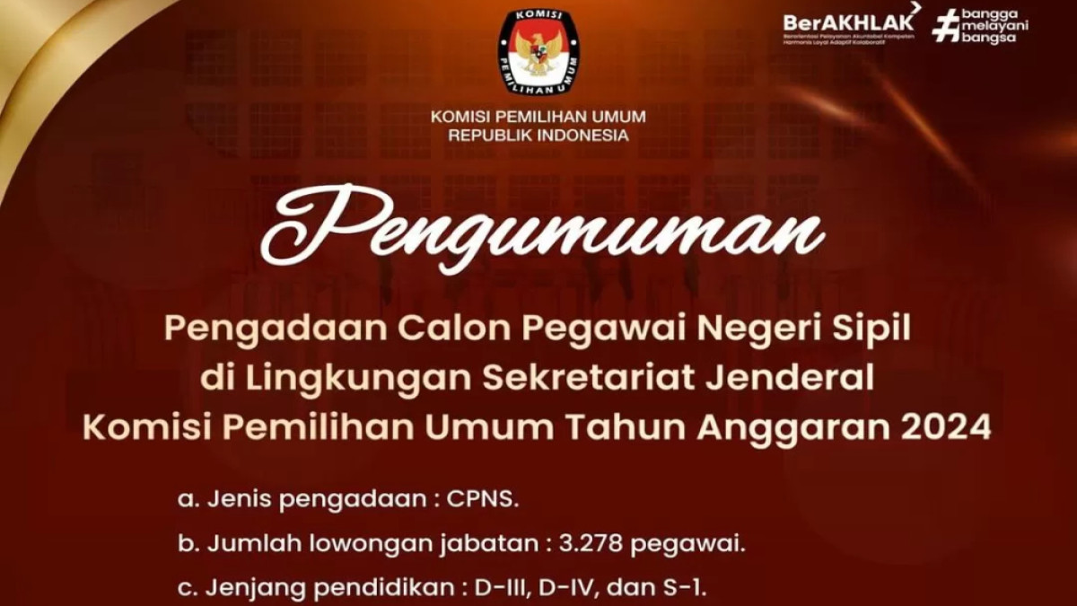 Masih Ada Waktu! Ini Link Unduh Surat Lamaran dan Pernyataan CPNS Komisi Pemilihan Umum 2024