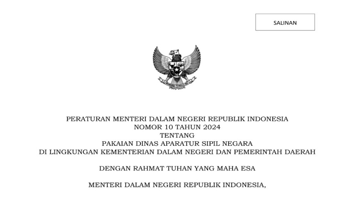 Permendagri Nomor 10 Tahun 2024. (Sumber Gambar: dok. istimewa)