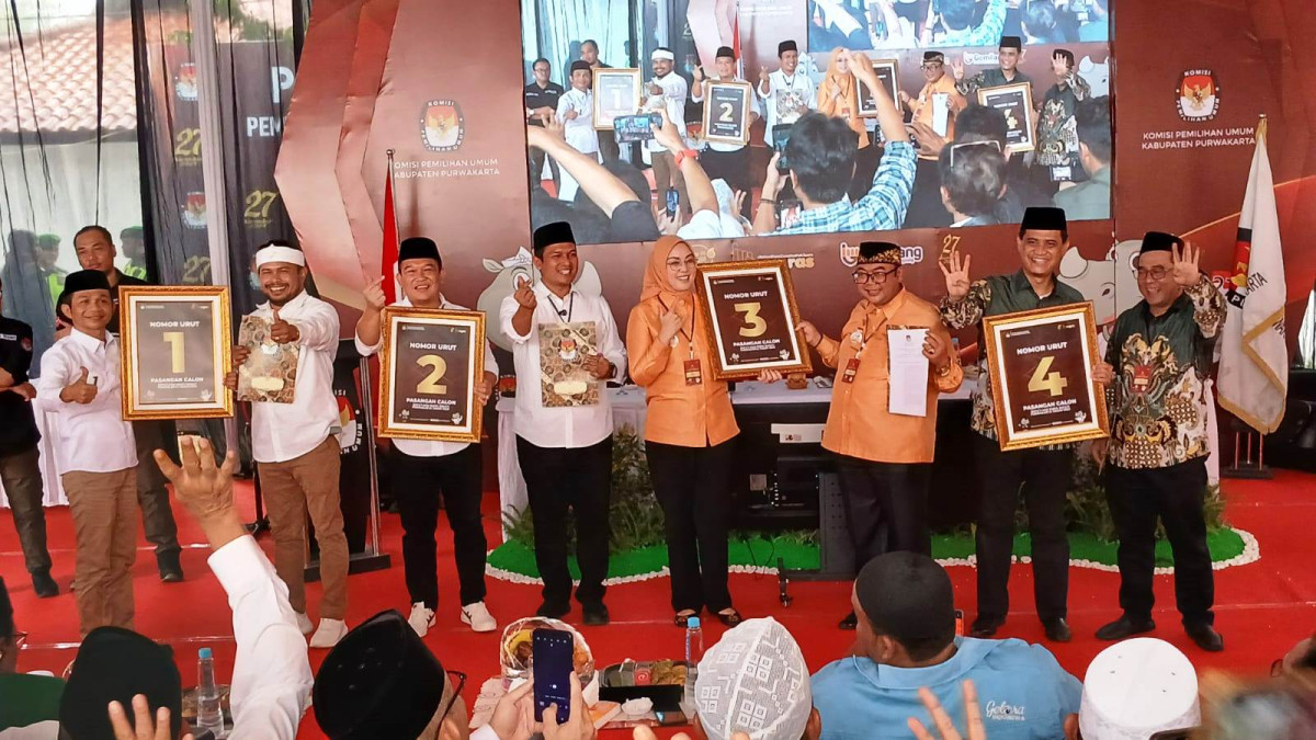KPU Purwakarta Gelar Pleno Pengundian Nomor Urut, Zeinjo No. 1, Yakin No. 2, Cantik No. 3 dan Zason No. 4