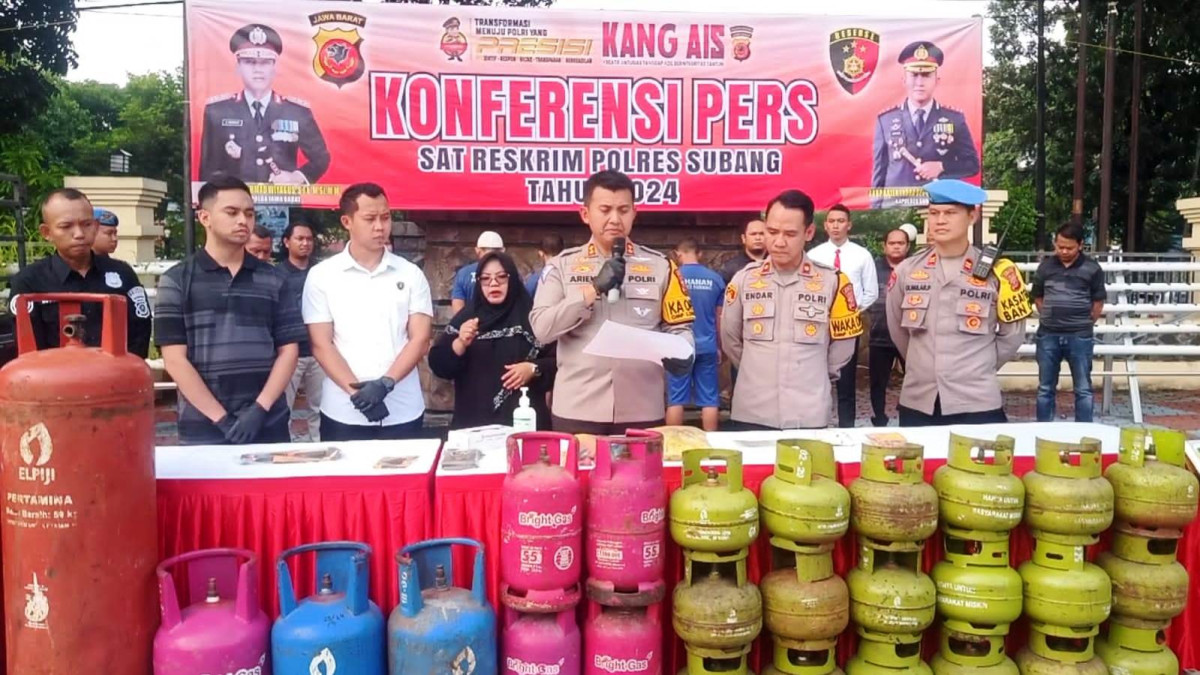 Satreskrim Polres Subang Ringkus Empat Tersangka Penyalahgunaan LPG 3 Kg