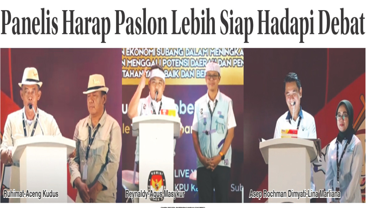 Panelis Harap Pasangan Calon Bupati dan Wakil Bupati Subang Lebih Siap Hadapi Debat
