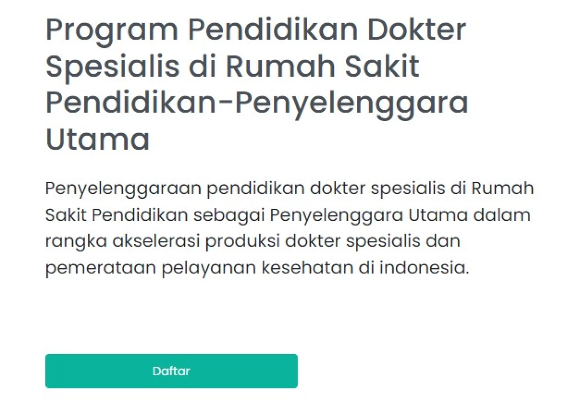 Pendaftaran Pendidikan Dokter Spesialis Berbasis Rumah Sakit Telah Dibuka, Ini Persyaratannya