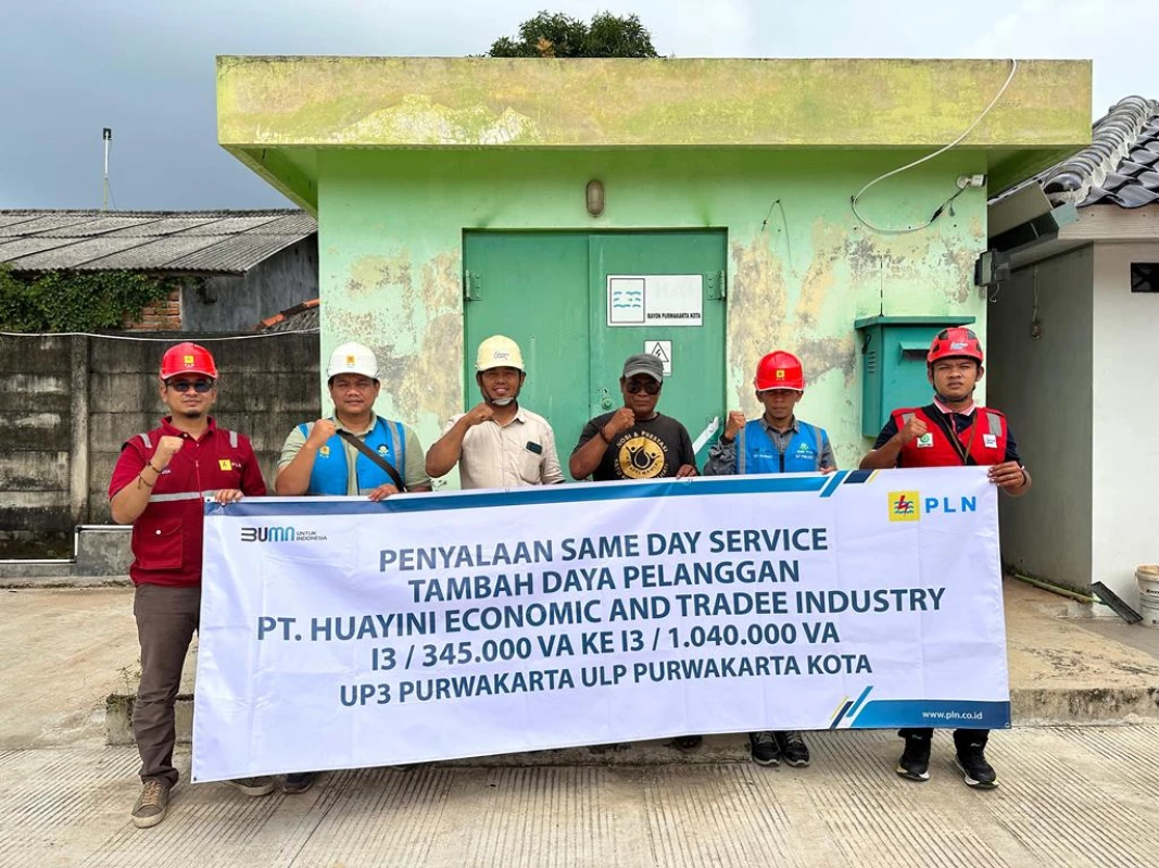 PLN Purwakarta Realisasikan Layanan Same Day Service Tambah Daya, Di PT Huayini Economic and Tradee Industry