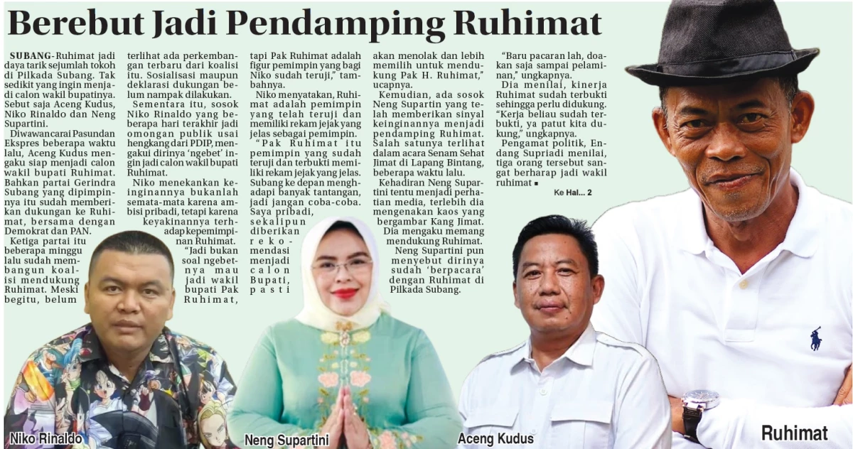 Tiga Tokoh Berebut Jadi Pendamping Ruhimat di Pilkada Subang