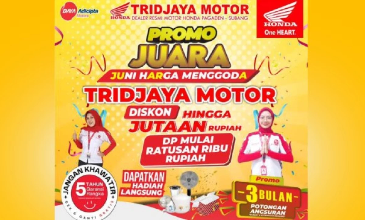 Yuk Beli Motor Sekarang! Ada Promo Juara di Tridjaya Motor Pagaden