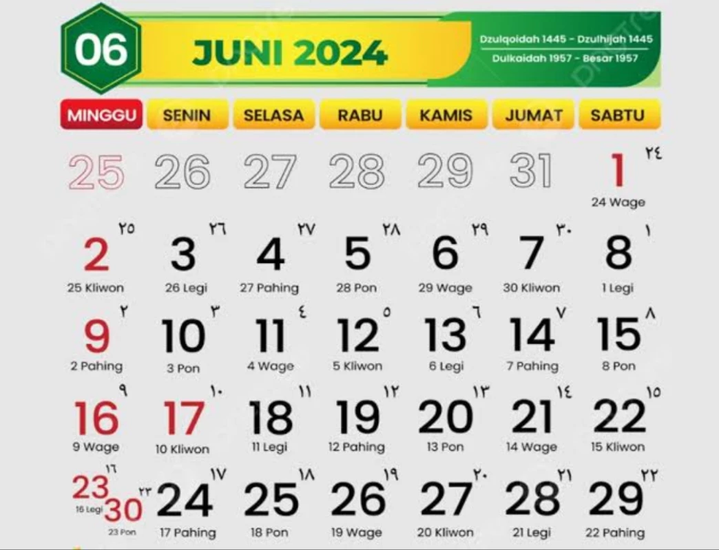 Jadwal Hari Libur Bulan Juni 2024! Libur Panjang Menantimu!