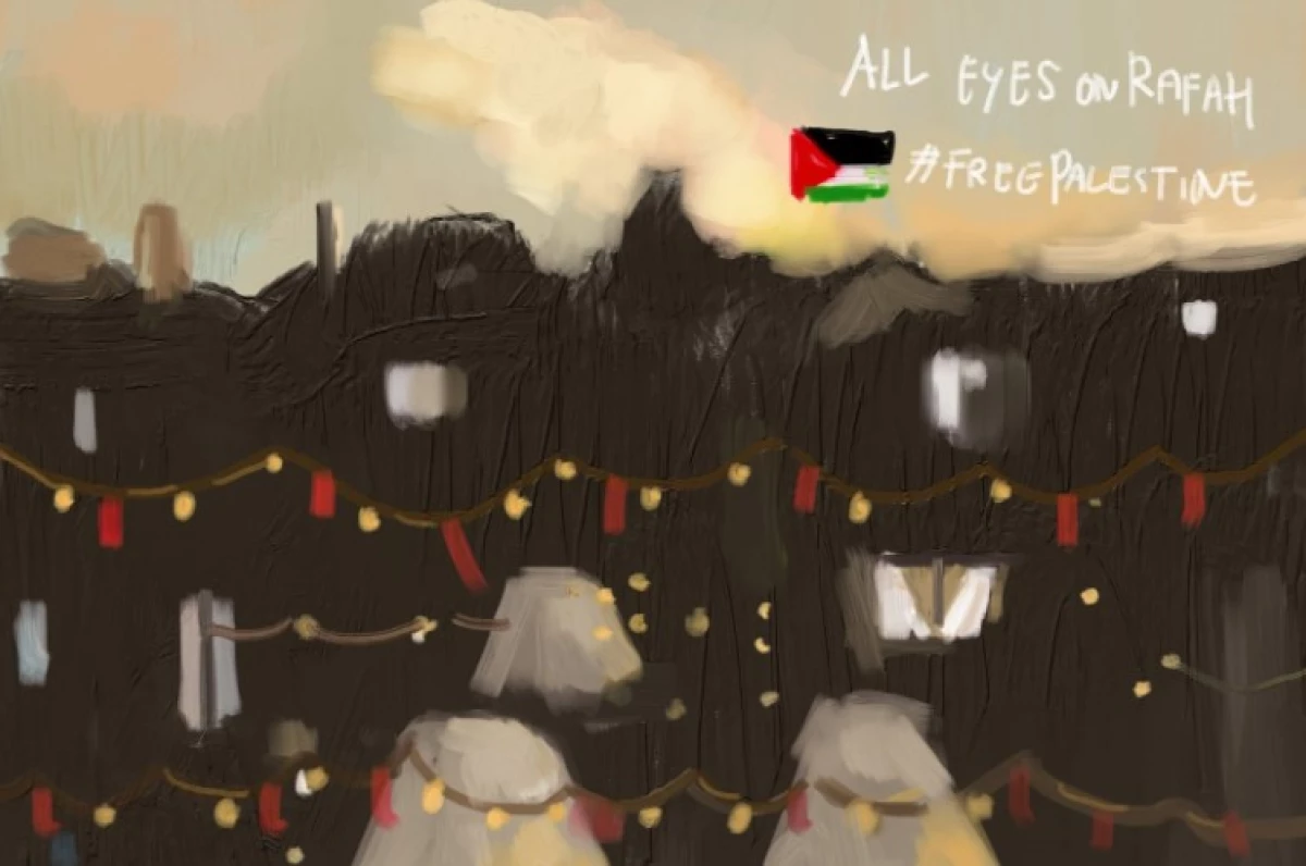 Trending "ALL EYES ON RAFAH" di X atas Serangan Militer Israel. (Sumber Ilustrasi: Via akun X @Siro_gane)