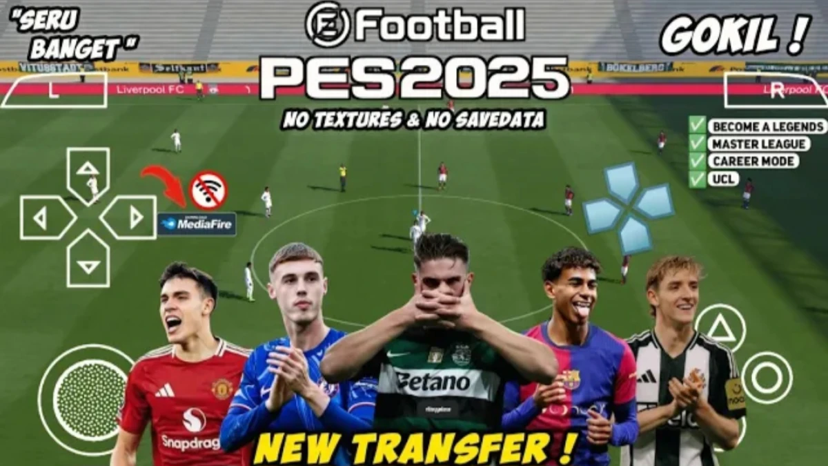 eFootball PES 2025 PPSSPP: Update Jersey, Real Face, dan Transfer Terbaru 2024/25!