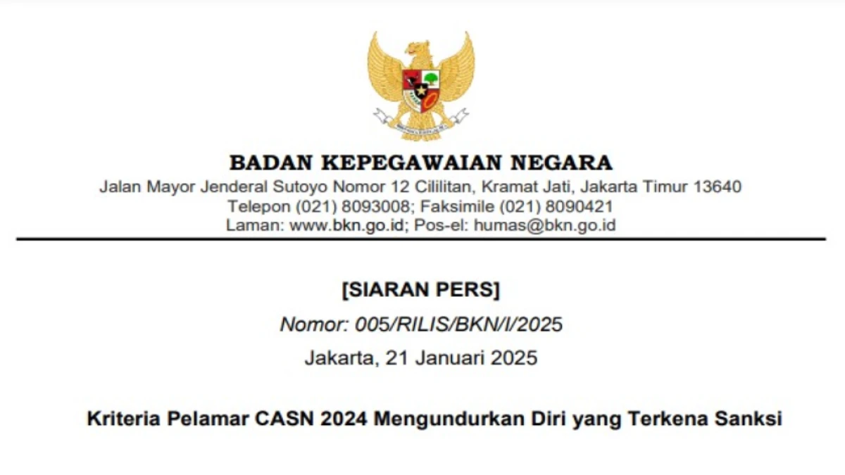 Ini Kriteria Peserta CPNS 2024 yang Terkena Sanksi Jika Mundur Usai Lulus, Jangan Sampai Salah Langkah!