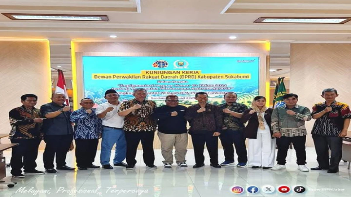 Implementasi Perpres No 62 Tahun 2023, DPRD Sukabumi Kunjungi Kantor ATR/BPN Jabar