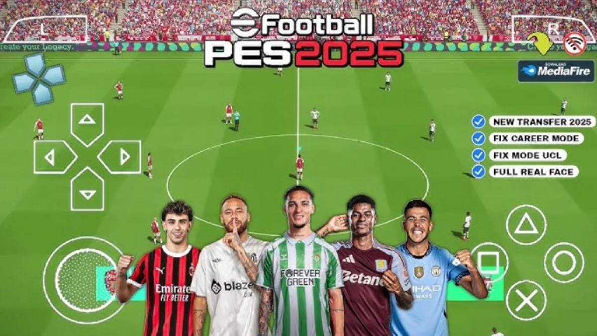 eFootball PES 2025 PPSSPP Android Offline Full Update UCL, League, Kits 24/25 Season, 4K Graphics