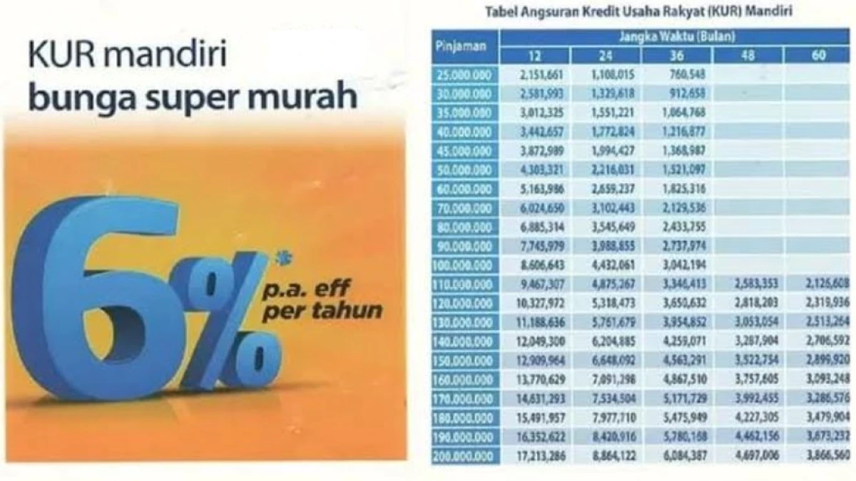 Rincian Plafon Pinjaman KUR Mandiri 2025