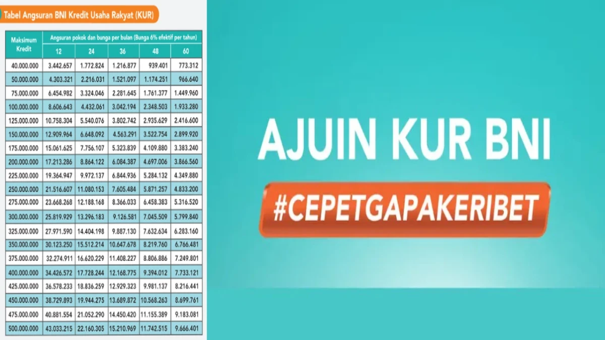 Bunga Ringan! Ini Simulasi Cicilan KUR BNI 2025 Pinjaman Rp150 Juta, Lengkap dengan Tabel Angsuran dan Cara Pengajuan