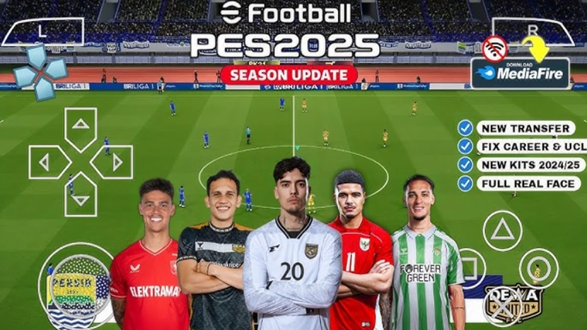 Rasakan Atmosfer PES 2025 PPSSPP Liga Indonesia, Begini Cara Memainkannya!