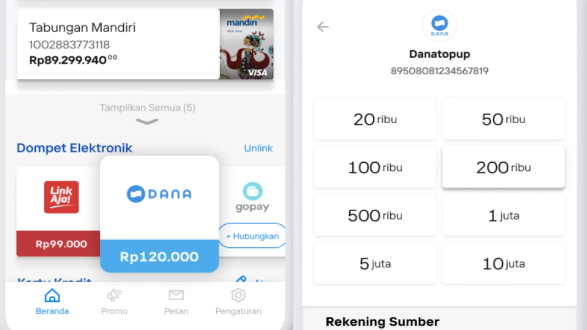Cara Transfer Livin by Mandiri ke DANA, Cuma Lewat HP Aja Kok!