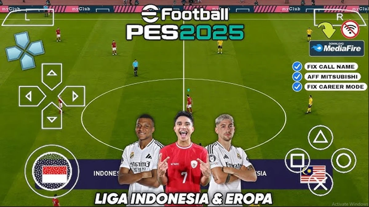 Download PES 2025 PPSSPP ISO Liga Indonesia Terbaru! Grafik HD dan Transfer Pemain Real Time!