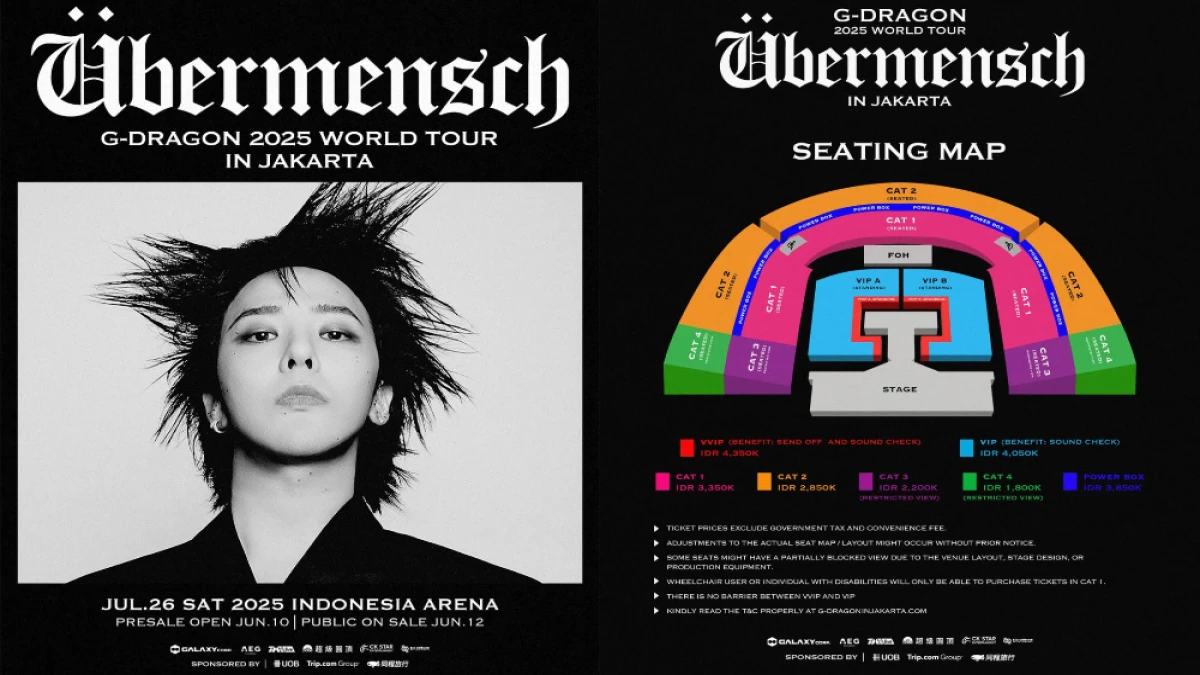 Harga Tiket Konser G-Dragon 'Ubermensch' di Jakarta, Catat Jadwal Pembelian Tiketnya!