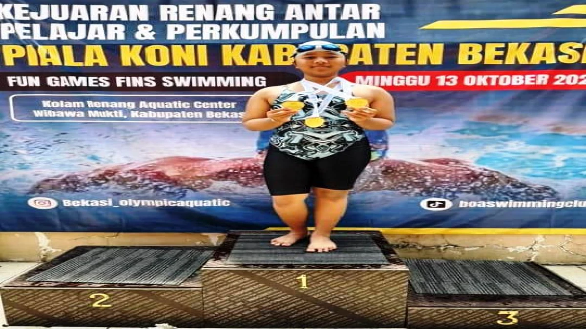 Langganan Juara Renang, Yasmin Harumkan Purwakarta dan SDN 3 Nagri Kaler