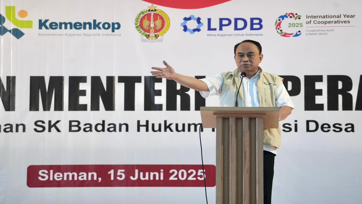 Terbentuk 100% Kopdeskel Merah Putih di Sleman, Menkop: Mendekatkan Teknologi dan Akses Modal ke Warga Desa