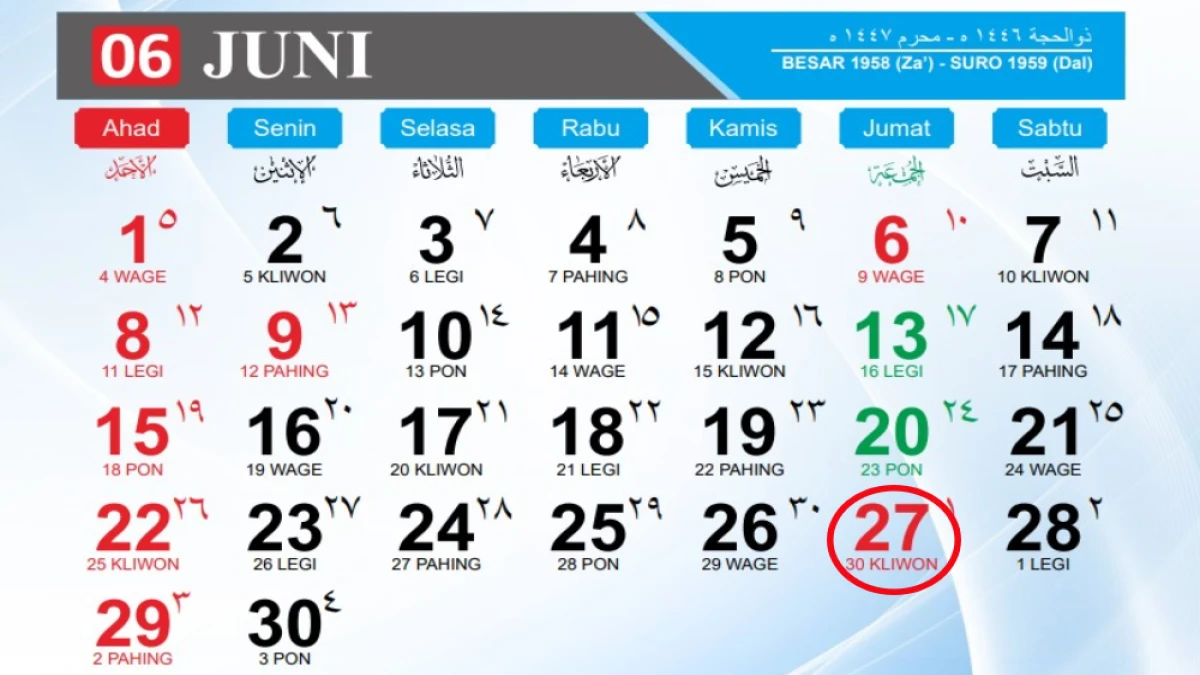 Tanggal 27 Juni 2025 Libur Apa? Cek Jadwal Resminya