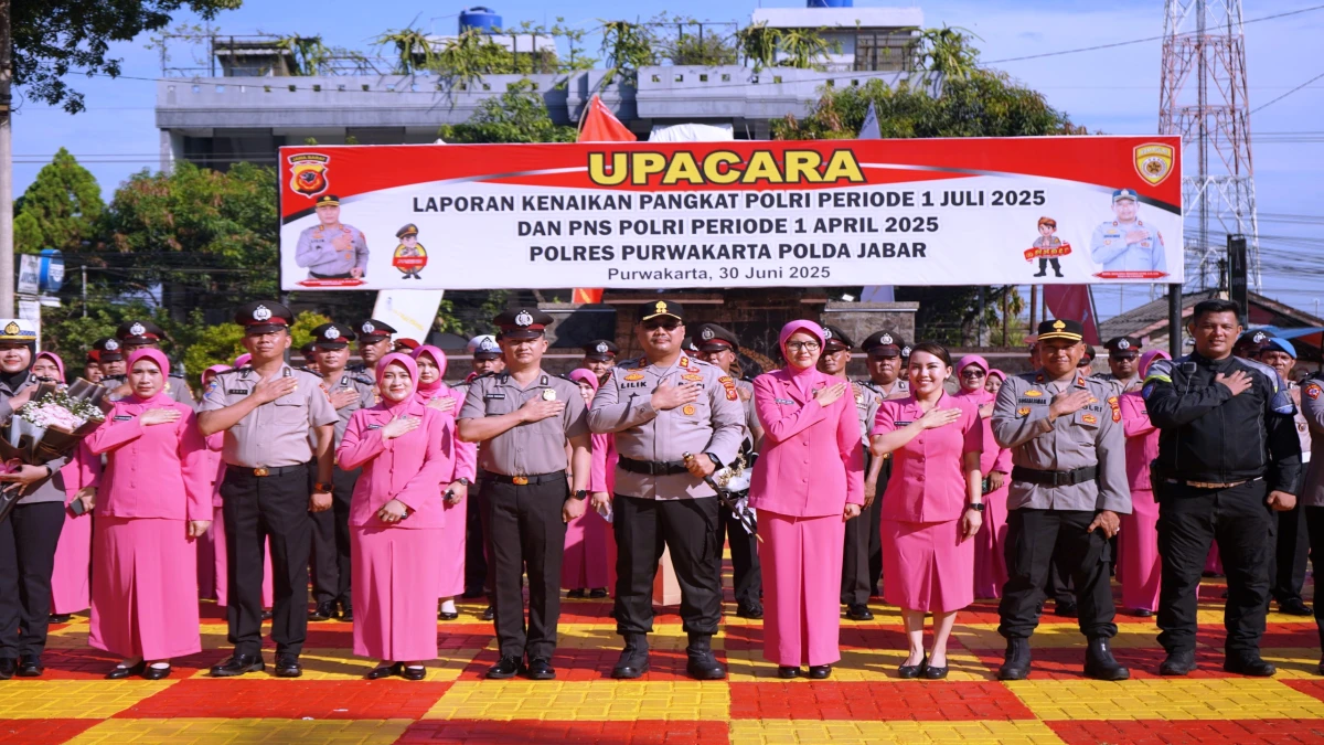 Menjelang HUT Bhayangkara ke-79, 49 Personel Polres Purwakarta Naik Pangkat