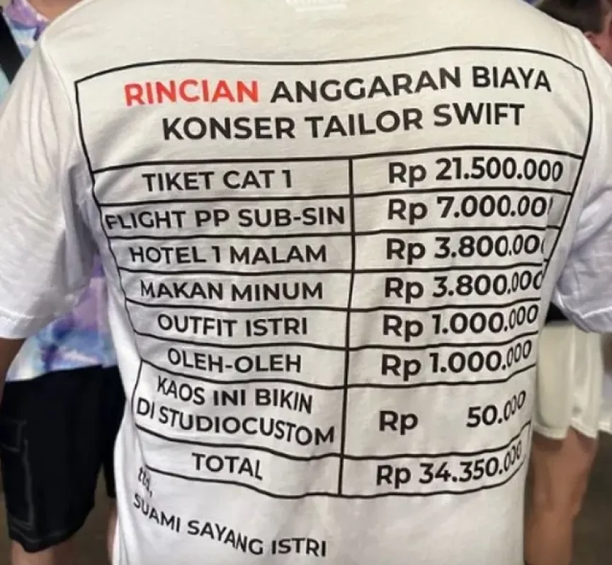 Viral! Seorang Pria Rela Habiskan Rp 34 Juta Demi Temani Istri Nonton Konser Taylor Swift di Singapura