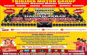 Tridjaya Motor akan menggelar acara tahunan Gebyar Undian Akbar ke-25 pada Minggu, 19 Januari 2025 di lokasi mereka, Tridjaya Motor Pagaden.